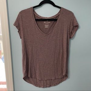 American Eagle mauve and black striped soft & sexy tee